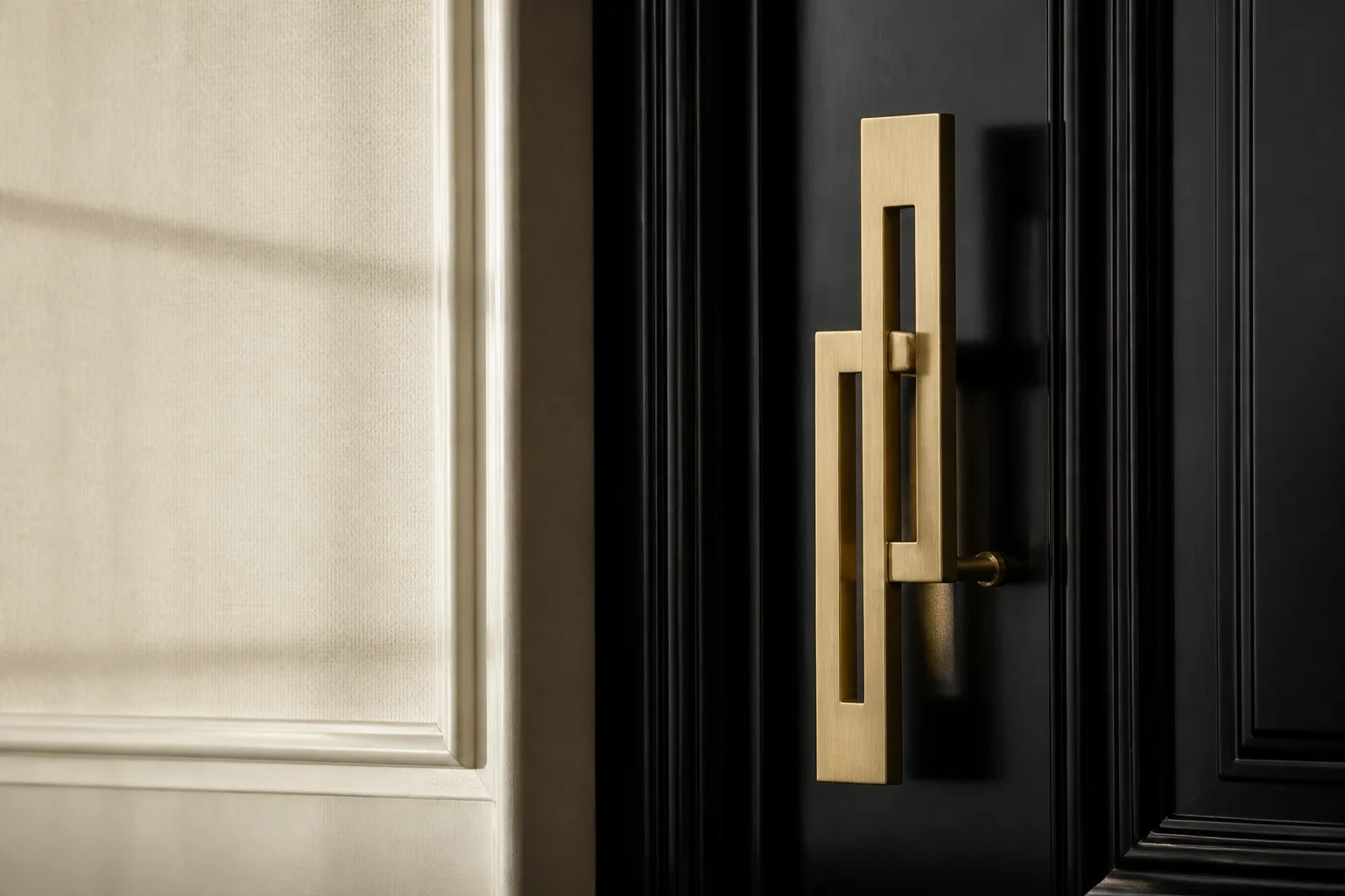Brass architectural door detail